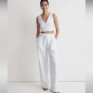 Madewell The Harlow Wide-Leg Pant in 100% Linen Size 4